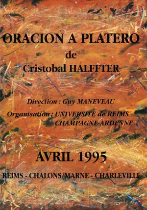 Affiche du concert Oracion a Platero, de Christobal Haffner, direction d’orchestre Guy Maneveau